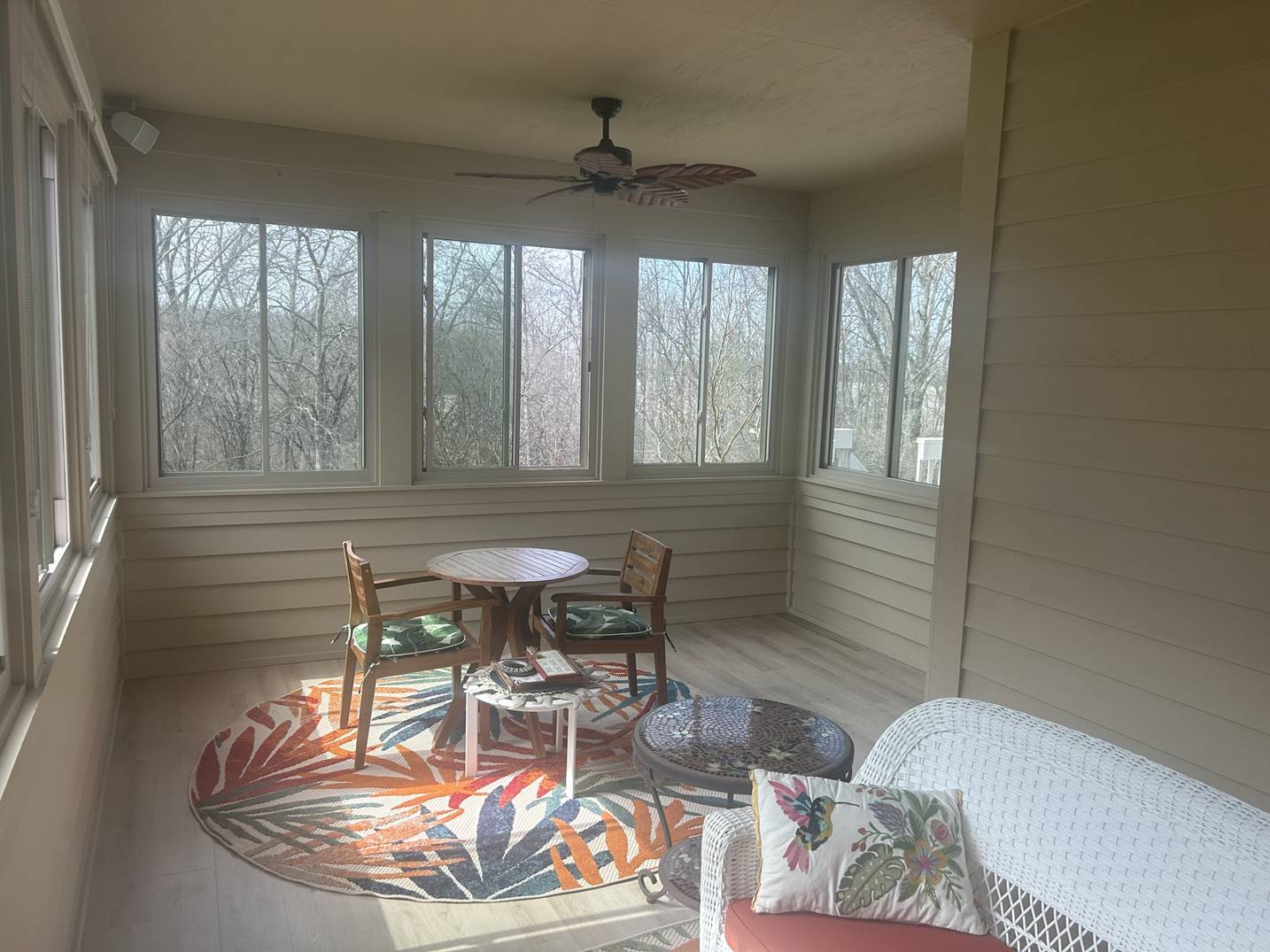 Finished sunroom interior from a SHAY Construction project